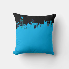 Black Blue Pop Art New York City Throw Kissen