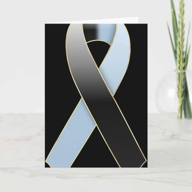 Black & Blue Ribbon Awareness Blank Grußkarte Karte (Vorderseite)