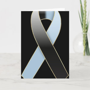Black & Blue Ribbon Awareness Blank Grußkarte Karte