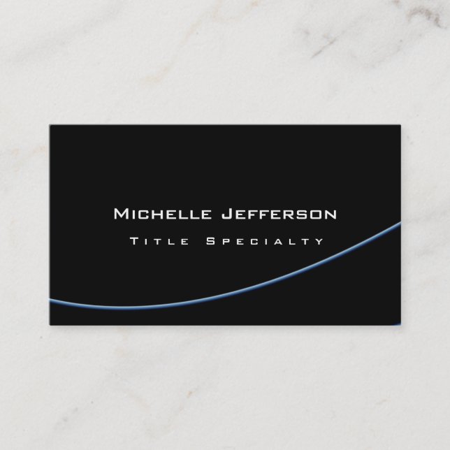 Black Blue Spiral Muster Trendy Business Card Visitenkarte (Vorderseite)