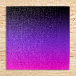 Black Blue Violet und Neon Pink Ombre Puzzle
