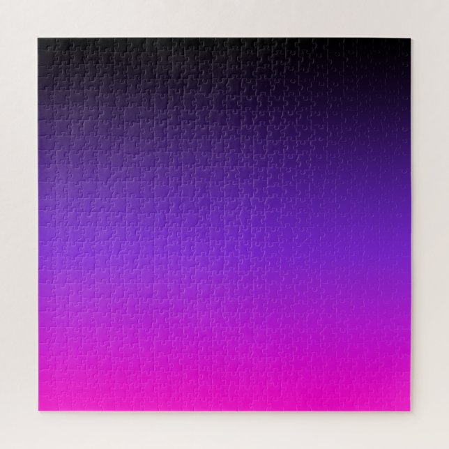 Black Blue Violet und Neon Pink Ombre Puzzle (Vertikal)