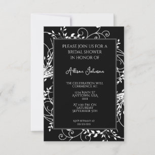 Black Blüh Bridal Dusche Einladung