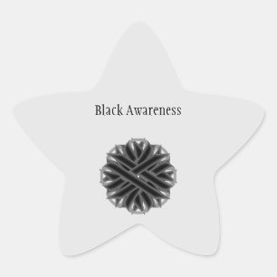 Black Blume Ribbon von Kenneth Yoncich Stern-Aufkleber