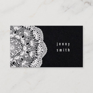 Black Board & Lace Doily Fashion Business Cards Visitenkarte