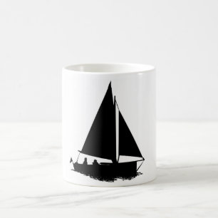 Black Boat Silhouette Tasse