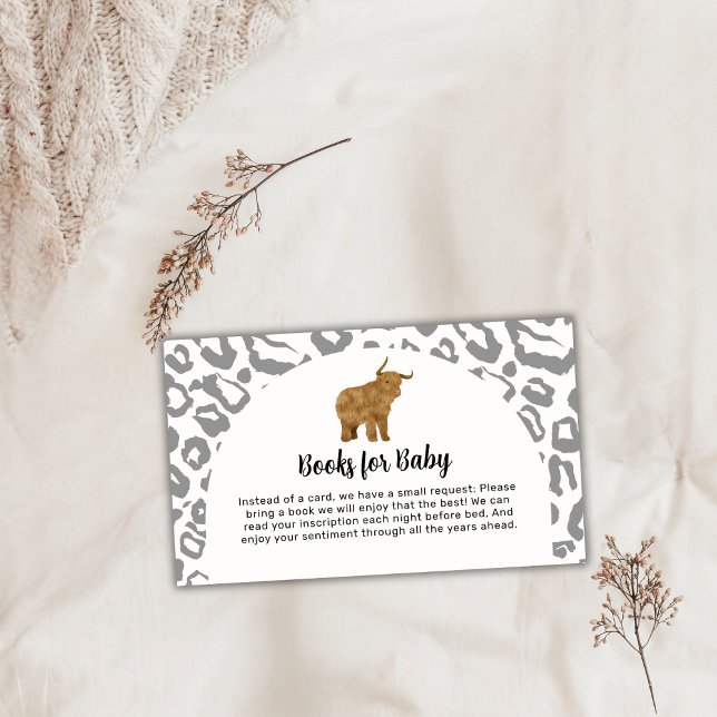 Black Boho Arch Heilige Kuh Bücher für Babydusche Begleitkarte (Black Boho Arch Holy Cow Books For Baby Shower Enclosure Card)
