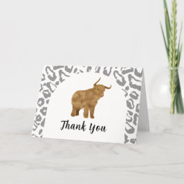 Black Boho Arch Holy Cow Western Babydusche Dankeskarte