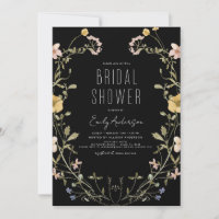 Black Boho Chic Wildblume Brautparty Elegante