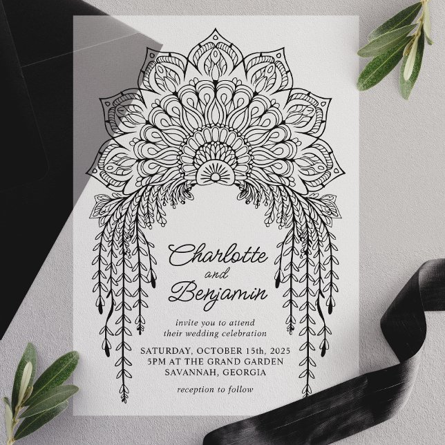 Black Boho Mandala Moderne Hochzeit (Von Creator hochgeladen)