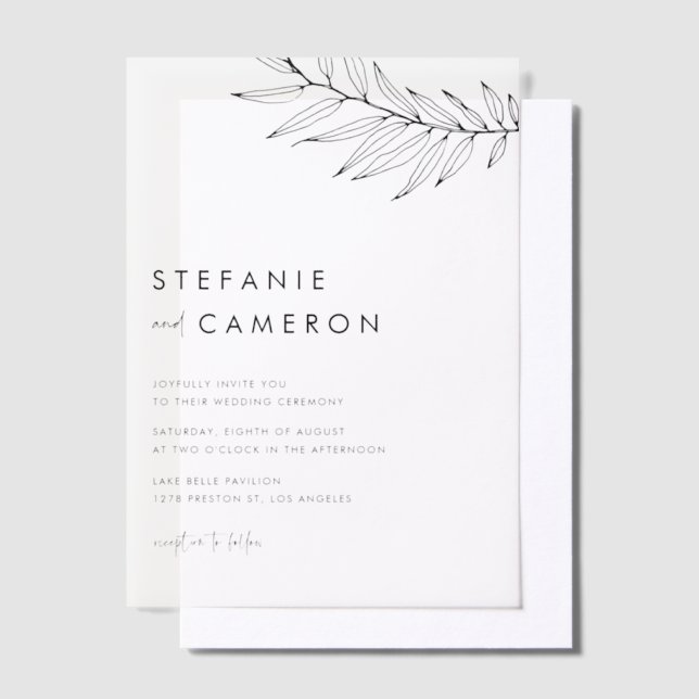 Black Boho Minimalistisch Foliage Wedding (Versetzt)