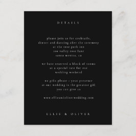 Black Boho Wedding Modern Begleitkarte