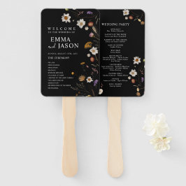 Black Boho Wildblume Wedding Vielen Dank Sticker Fächer
