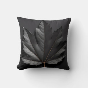 Black Bold Leaf Design Kissen