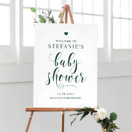 Black Bold Script Baby Dusche Begrüßungszeichen Poster