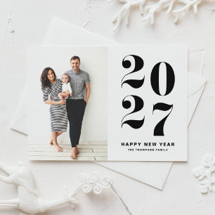 Black Bold Typography 2022 Photo Happy New Year Feiertagspostkarte