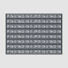 Black Bone Inlay Floral Border Decoupage Paper Seidenpapier