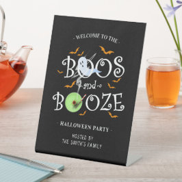 Black Boos & Booze Halloween-Party Sockelschild
