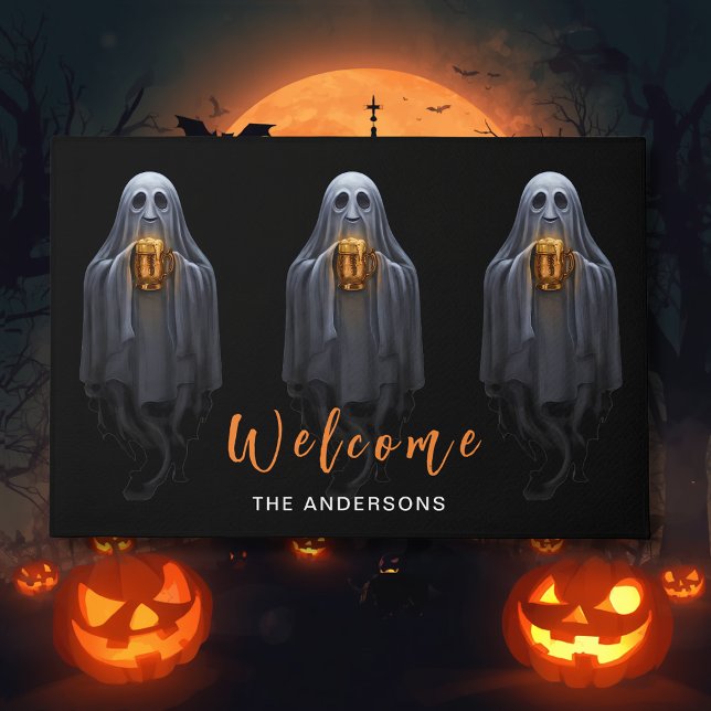 Black Boos & Brews Geist Halloween Fußmatte (Von Creator hochgeladen)