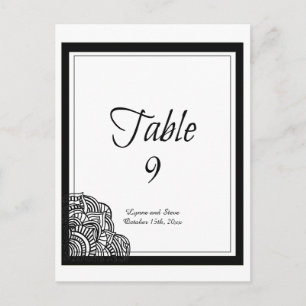Black Border Black Medallion Tischkarte Postkarte