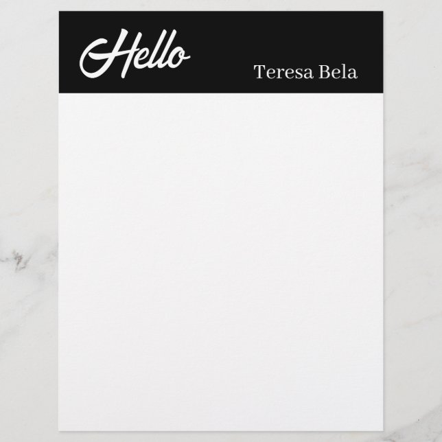 Black Border Corporate Mail Typography letterhead Briefbogen (Vorderseite)