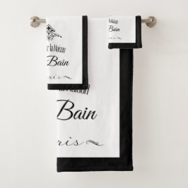 Black Border Paris Hotel Badhandtuch Set
