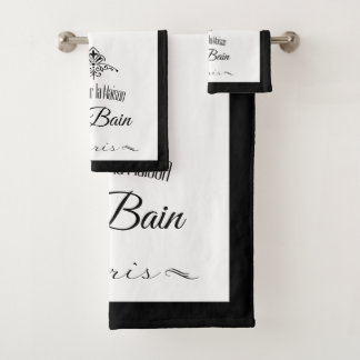 Black Border Paris Hotel Badhandtuch Set