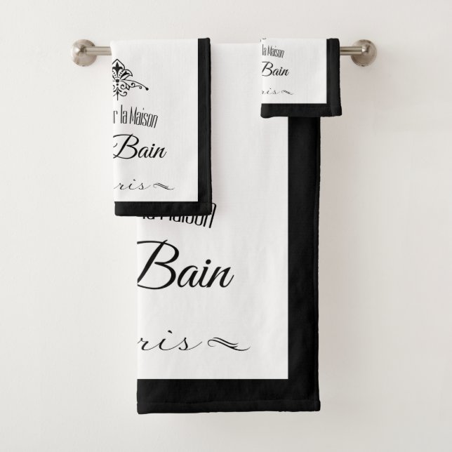 Black Border Paris Hotel Badhandtuch Set (Insitu)