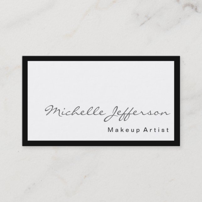 Black Border White Makeust Artist Business Card Visitenkarte (Vorderseite)