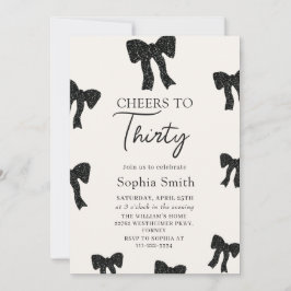 Black Bow 30. Geburtstagsfeier Party Einladung