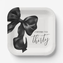 Black Bow 30th 40th 50th Birthday