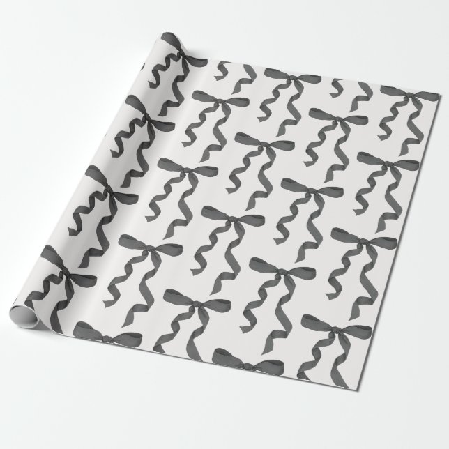 Black Bow Baby oder Brautparty, Geburtstagsparty Geschenkpapier (Ungerollt)
