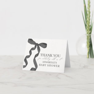 Black Bow Baby Showblank Danke Karte