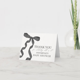 Black Bow Baby Showblank Danke Karte