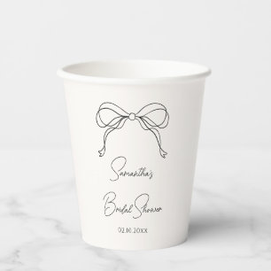 Black Bow Brautparty Pappbecher