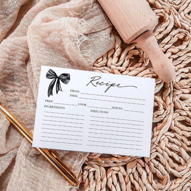 Black Bow Brautparty Rezept Card Einladung (Von Creator hochgeladen)