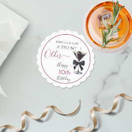 Black Bow Cherry Drink 'A tini bit Older' Birthday Untersetzer