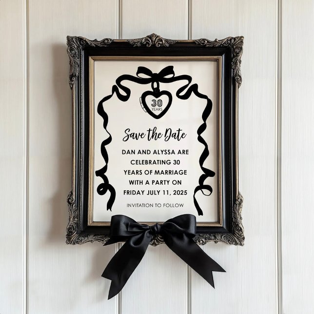 Black Bow Coquette Jubiläum Party Einladung (Von Creator hochgeladen)