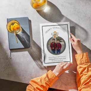 Black Bow Coquette Weihnachtsfotokarte Feiertagskarte