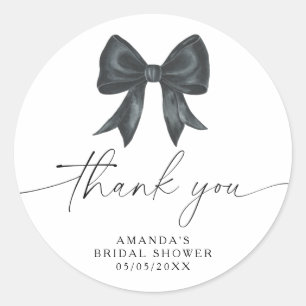 Black Bow Danke Brautparty Runder Aufkleber
