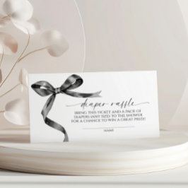 Black Bow Diaper Raffle Begleitkarte