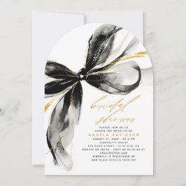 Black Bow Elegant Romantic Whimsical Bridal Shower Einladung