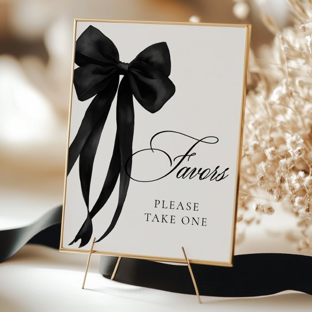 Black Bow Favors Table Sign Poster (Von Creator hochgeladen)