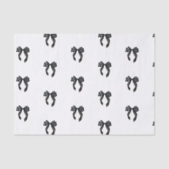 Black Bow französisches Brautparty Mon Cherie Seidenpapier (Vorderseite)