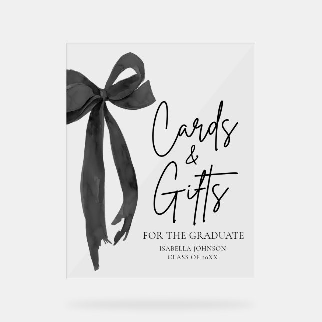 Black Bow Graduate Party Graduate Cards & Gifts Acrylschild (Vorderseite)