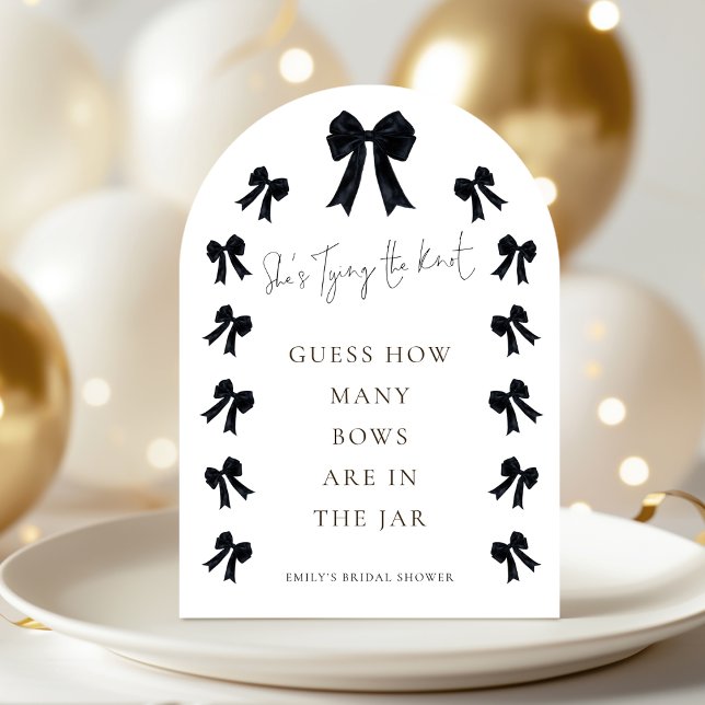 Black Bow Guess How Many Game Bridal Shower Arch Einladung (Von Creator hochgeladen)