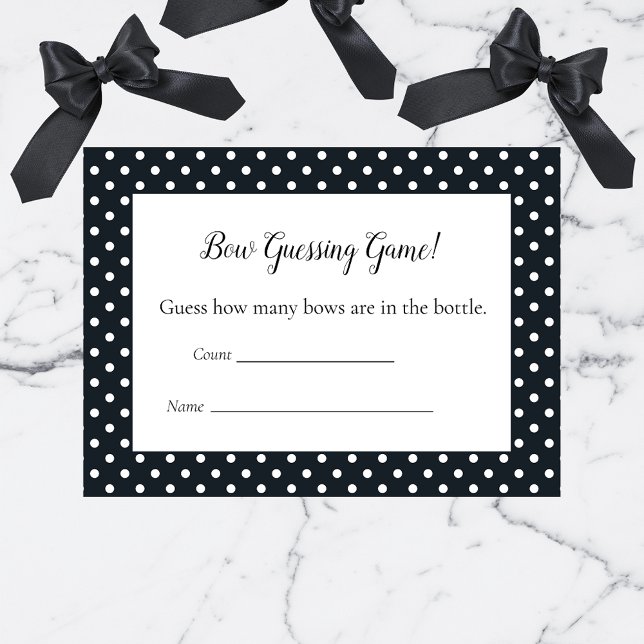 Black Bow Guessing Count Baby Showspiel Begleitkarte (Von Creator hochgeladen)