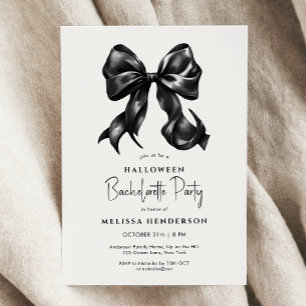 Black Bow Halloween-Junggeselinnen-Abschied Einladung