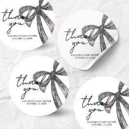 Black Bow Halloween Kinderdusche Runder Aufkleber