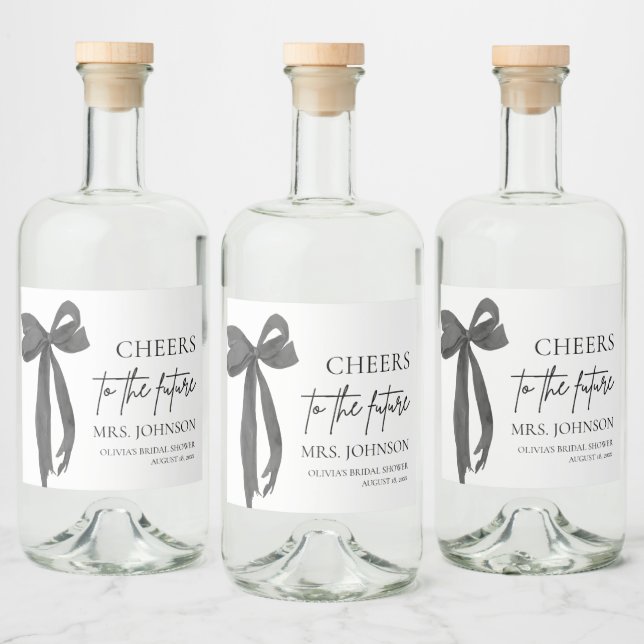 Black Bow jubelt für das zukünftige Brautparty Alkoholflaschenetikett (Flaschen)